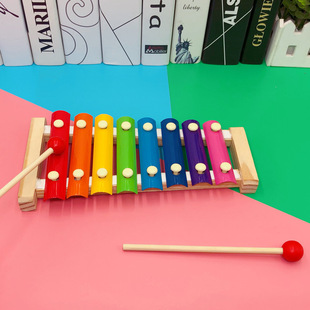 Baby early Education Intelligence color wooden accordion baby xylophone children's educational eight-tone wooden toy