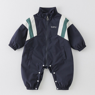 New Starting Point Clothing Baby One-piece Clothing Spring Clothing Male Baby Going Out in Spring and Autumn Climbing Clothing Newborn Full Moon Hundred Days Clothes
