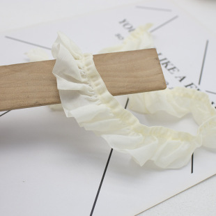 New in stock 2.5CM Single Side Thin Fungus Elastic Ruffled with DIY Skirt Hair Accessories Doll Garment Accessories