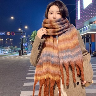 Internet Celebrity Live Hot Style Cashmere Plaid Scarf Women's Winter Warm All-match Thickened Scarf Korean Style New Style Shawl