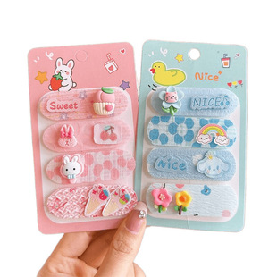 Cartoon bangs stickers children's broken hair artifact baby does not hurt hair velcro hair card girl's back of the head finishing hair accessories