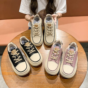2025 spring new vintage white shoes women's top layer cowhide thick-soled color matching casual shoes lace-up nurse shoes