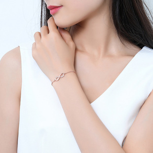 Simple fashion personality 8 word bracelet girlfriends with Joker inlaid zircon bracelet jewelry manufacturers wholesale