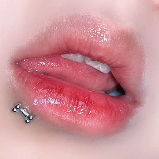 316L titanium steel dog bone lip nail ear bone nail three-dimensional inner teeth cute hot girl puncture jewelry stainless steel spot