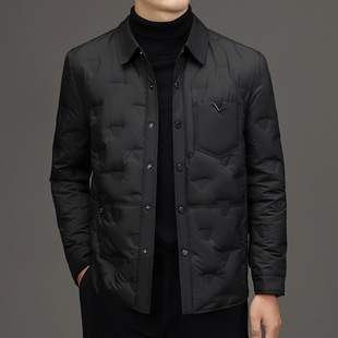High-end lightweight new GB 90 white duck down men's down jacket casual shirt lapel winter coat