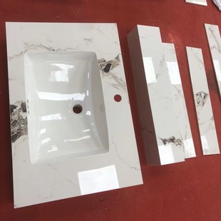 Rock plate integrated basin seamless ceramic wash basin under counter basin single basin wash table bathroom cabinet wash basin to customize