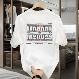 New Short-sleeved T-shirt Men's Summer Korean-style Trendy Simple Half-sleeved Top Hong Kong-style Loose Casual Trendy Brand T-shirt