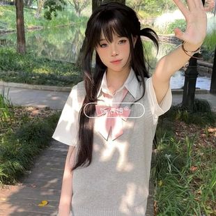 New Japanese College Style Wearing Sweater Knitwear Vest Simple Sweet Style Stacked Top suit for School