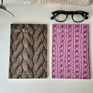 Wool fabric texture pink twist wool notebook notebook notebook creative office students