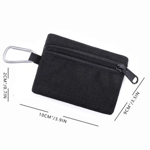 Simple camping outdoor mountain climbing military fans tactical fishing change coin storage zipper card holder key headset storage