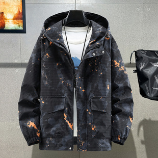Trendy New Jacket Men's Spring Jacket Men's Casual Men's Jacket Hooded Loose Large Top Trendy Men's