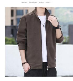 Romon/Romon Fleece Cardigan Sweater Men's Autumn and Winter Collar Jacket fleece-lined Thickened Casual Jacket for Men