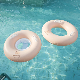 ins Korean-style Baby Swimming Ring Children's Thickened Seat Baby Life Buoy Inflatable Milk Tea Bear Floating Ring