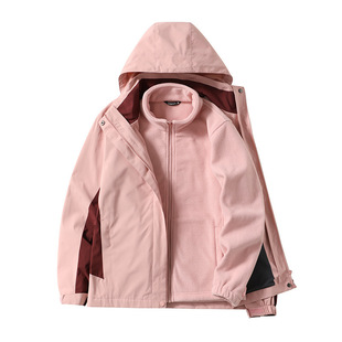 Winter Outdoor Rush Clothes Men's Three-in-One Disassembly Two-Piece Fashionable Brand Fleece-Lined Thickened Waterproof Mountaineering Clothes Overalls