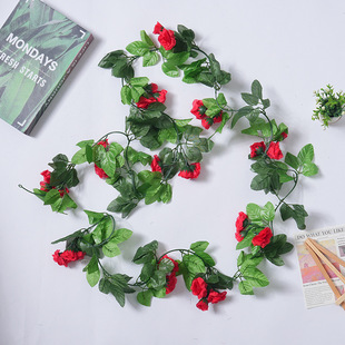 Simulated Rose Vine, Artificial Flower Rattan, Air-conditioning Pipe Covering, Living Room Ceiling Decoration, Plastic Vine Winding Plant