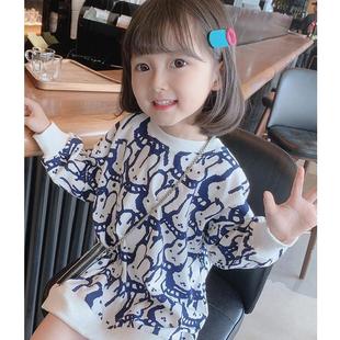 Baby Dress 2022 Autumn Winter Winter New Children's Wear Long Sweater Skirt Korean Style Girl Fashionable Top
