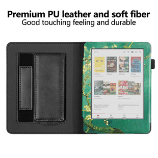 Подходит для KOBO Clara Color/BW 6inch Кожаный чехол-держатель для рук подходит для KOBO N365/N367