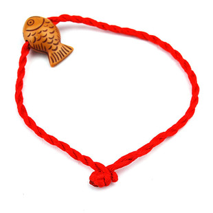 Wholesale mall small gift red rope woven imitation Jade imitation peach wood online shop small gift natural real peach core red rope bracelet