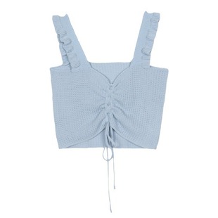 2024 New Fashion Design Sense Niche Drawstring Spice Girls Pure Desire All-match Slimming Knitted Vest Women's Top Trendy
