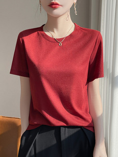 Tencel Lyocell футболка с короткими рукавами женская с круглым вырезом чистого цвета повседневный элегантный топ с половиной рукавов нижняя часть производитель оптовая продажа женской одежды