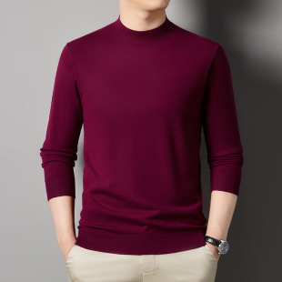 2025 Autumn New Men's Casual Men's All-match Round Neck Long Sleeve Thin Base Shirt