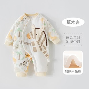 Infant autumn and winter thickened jumpsuit male and female baby fashion cartoon out long sleeve romper baby clothes fashion