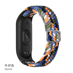 Подходит для браслета Xiaomi 8, ремешок из плетеной металлической пряжки, браслет Xiaomi, 8 ремешок, регулируемый браслет с нейлоновой петлей