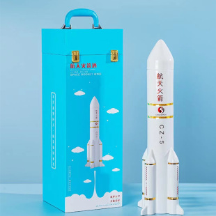 Jingdezhen Ceramics 1.5kg White Aerospace Rocket Wine Bottles High-density Wine Bottles Wine Jar Empty Wine Bottles Creative Ornaments
