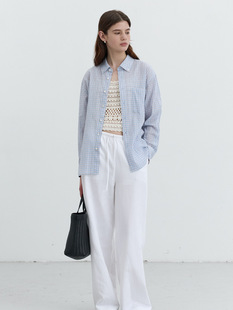 Production of 2025 New Summer D*Nst Korean Designer Retro Versatile Casual Fresh Plaid Loose Shirt