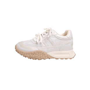 Genuine Leather Platform Forrest Gump Shoes Women's Shoes 2025 Spring and Summer New All-match Soft Sole German Training Shoes Breathable Casual sneaker