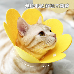 Elizabeth ring cat pet collar light felt headgear postoperative recovery anti-licking adjustable collar wholesale