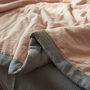 Summer Double-layer Wrinkle Yarn Soybean Fiber Summer Quilt Pure Cotton Summer Cool Quilt Non-printed Style Pure Cotton Washed Cotton Air Conditioning Quilt