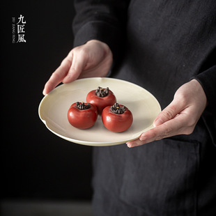 Plant Ash Pot Bearing Handmade Teapot Tray Japanese Style Vintage Cover Bowl Pot Base Creative Ceramic Tea Ceremony Accessories