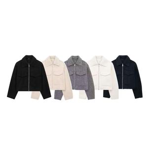 TAOP & ZA European and American style new women's French fashion bead leather short jacket 3046 273 802
