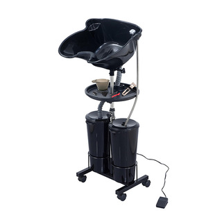 Cross-border salon movable portable vertical shampoo basin double barrel electric pumping barber shop light flush basin wholesale
