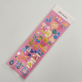 Korean ins Cute Cake Simple Letter Laser Sticker Goo Card DIY Decorative Cartoon Material Goo Card Sticker