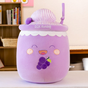 Creative ice and snow milk tea cup pillow girl sleeping bed soft plush toy cute milk tea cup pendant wholesale