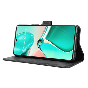 For Asus Zenfone 12 Ultra Phone Case Card Diamond Pattern Phone Leather Case Flip Cover Lanyard Protection Case