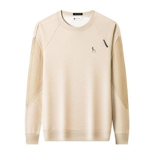 Hazzys Haggis Men's Crewneck Sweater Autumn Sports Casual Base Long Sleeve T-Shirt Raglan Top Wide
