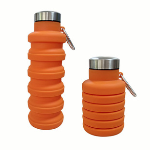 Cross-border explosion silicone water cup portable outdoor sports telescopic cup silicone folding water bottle can add logo