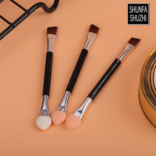5.5-11.5cm double-headed makeup brush nylon oblique eyebrow brush single sponge head eye shadow brush eyebrow eye shadow dual-use brush