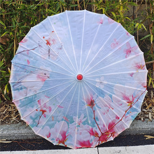 Classical Hanfu oil paper umbrella indoor and outdoor ceiling decoration silk umbrella dance props umbrella cheongsam catwalk printing umbrella