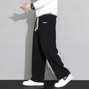 Corduroy Pants Men's Autumn and Winter 2024 New Loose Straight All-match Sweat Pants Men's Sports Casual Pants