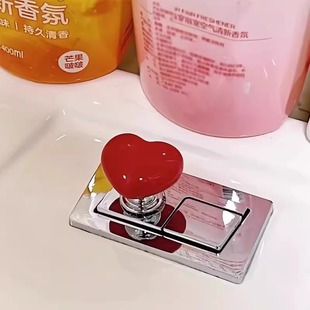 Colorful Heart Toilet Accessories Press Button Bathroom Water Tank Button Universal Auxiliary Fashion Manicure