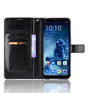 For Ouqi WP18 mobile phone case Oukitel WP13 5G mobile phone leather case flip Crazy Horse pattern lanyard card