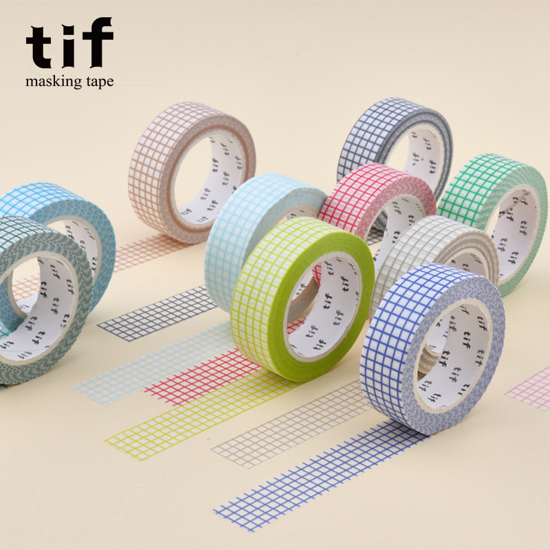 Ins Basic Grid Tape, Writable Grid and Paper Tape, Fresh and Artistic Collage Base Decoration Tape, 10m