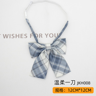 JK tie women's Korean-style Japanese college style knot-free school uniform accessories Plaid graduation photo bow collar flower