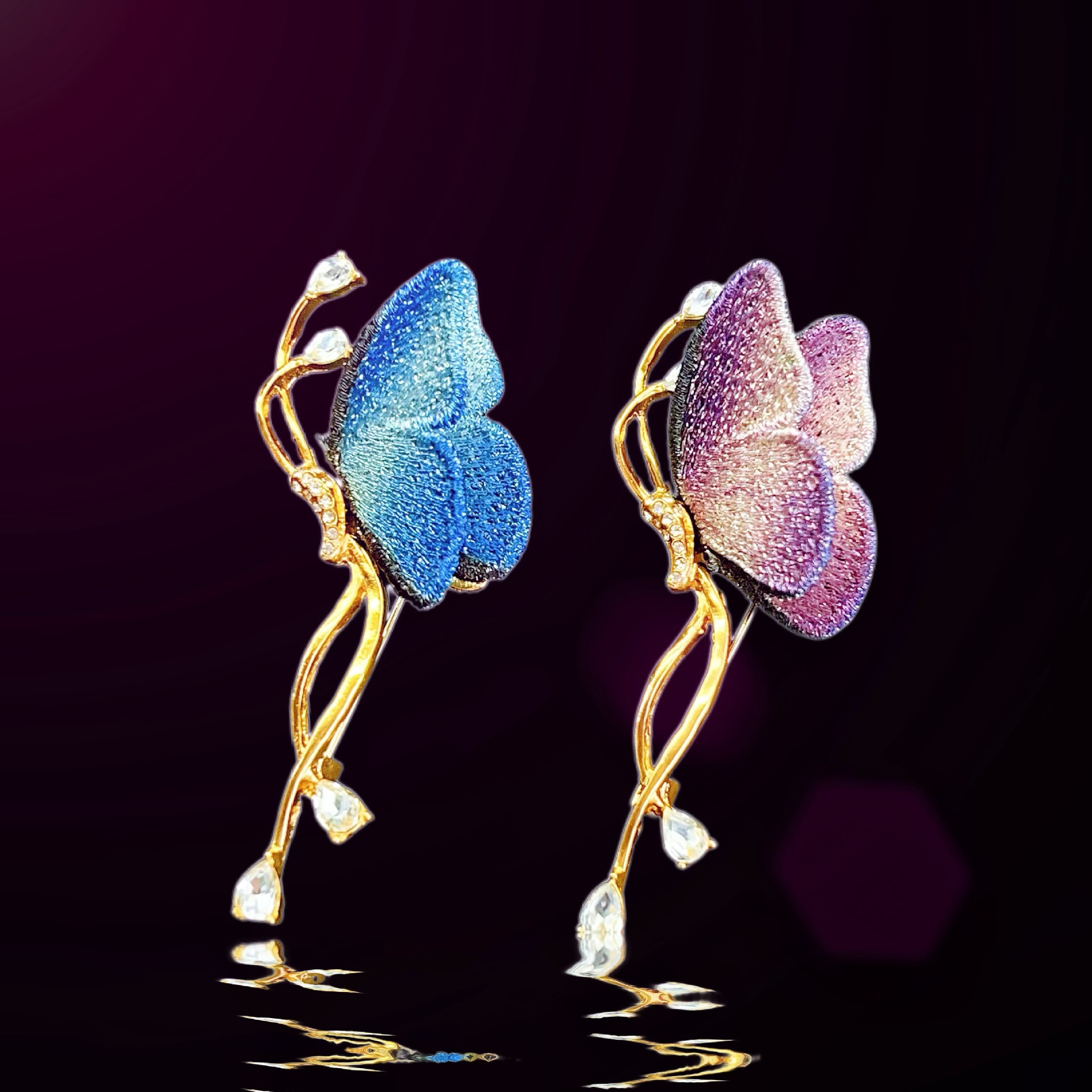 Embroidered Butterfly Brooch for Women, Fashionable and High-End Corsage, Niche Lapel Clothing, Insect Pin, Suit Accessories, Collar Pin
