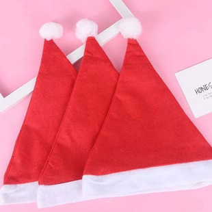 Red non-woven Christmas hat Christmas decoration supplies adult children hair accessories party Santa hat