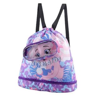 Swimming Bag Kidsren's Wet and Dry Separation Waterproof Storage Bag Boys and Girls Sports Portable Cartoon Beach Backpack Kidsren